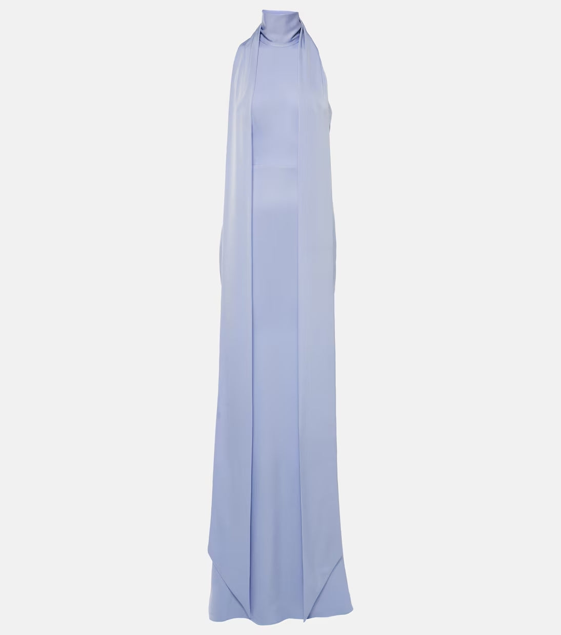 Scarf Halterneck Satin Gown