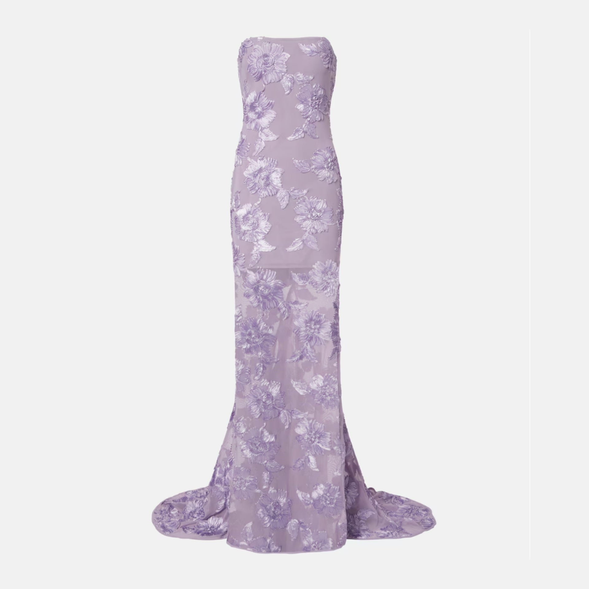 Floral-Appliqué Maxi Dress